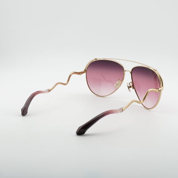 Roberto Cavalli SRC090M 300K Sunglasses Gold Aviator Frame, Pink Lenses main image 5